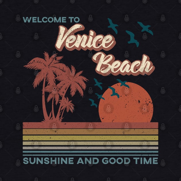 Venice Beach - Venice Beach Retro Sunset by Mondolikaview